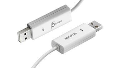 J5CREATE JUC100 Wormhole Switch maakt gegevensoverdracht van Windows naar Windows zonder software