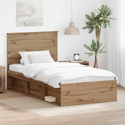 Bedframe Ambachtelijk eiken 100 x 200 cm Massief grenenhout