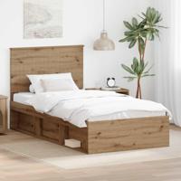 Bedframe Ambachtelijk eiken 100 x 200 cm Massief grenenhout - thumbnail
