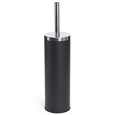 MSV Toiletborstel in houder|wc-borstel - metaal - zwart - 38 cm