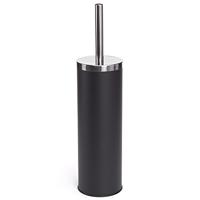 MSV Toiletborstel in houder|wc-borstel - metaal - zwart - 38 cm - thumbnail