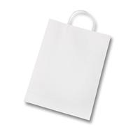 Tas met handvat Folia kraftpapier 110gr 12x15x5.5cm 20 stuks wit - thumbnail