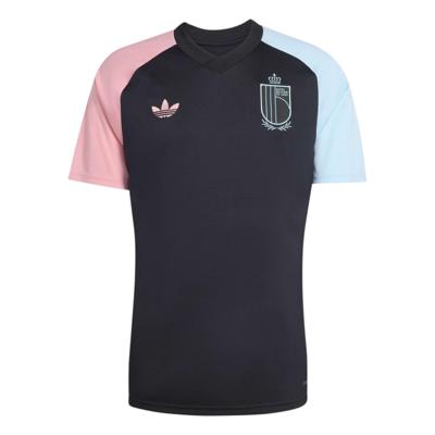 adidas België Pre-Match Trainingsshirt 2026-2028 Zwart Lichtblauw Roze