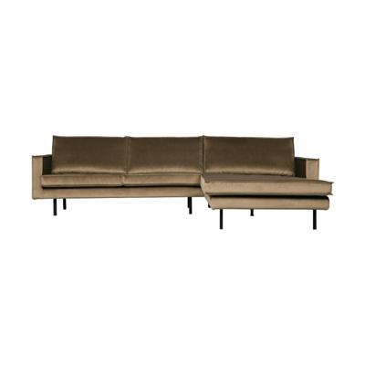 WOOOD Loungebank 'Rodeo' Rechts, Velvet, kleur Taupe