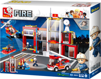 Sluban Fire Station bouwstenen set - thumbnail