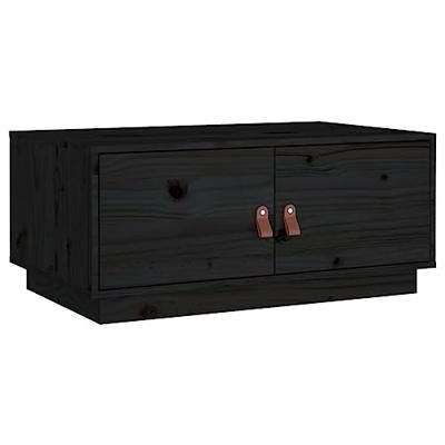 Salontafel 80x50x35 cm massief grenenhout zwart