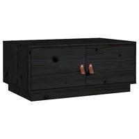 Salontafel 80x50x35 cm massief grenenhout zwart - thumbnail