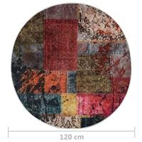 VidaXL Vloerkleed wasbaar anti-slip patchwork ø120 cm meerkleurig - thumbnail