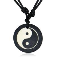 Tribal Yin Yang kettinghanger met Waxkoord - thumbnail