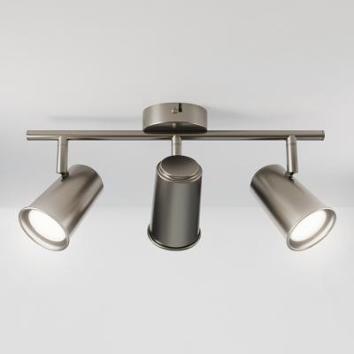 Riga - LED plafondlamp - 12 Watt 1200 Lumen - 3 spots - 6500K Neutraal wit - Draaibaar en dimbaar - GU10 - Kantelbaar - Plafondspot - IP20 Voor binnen - RVS