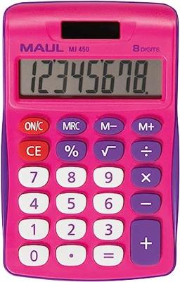 Maul MJ 450 Bureaurekenmachine Pink Aantal displayposities: 8 werkt op batterijen, werkt op zonne-energie (b x h) 113 mm x 72 mm