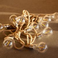 Buitenlichtslinger - LUMISKY - FANTASY CORD - 7,70 m - 10 transparante gloeilampen - warm witte LED - thumbnail