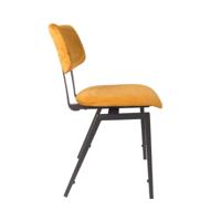 LABEL51 Eetkamerstoel Stapelbaar - Oker - Fluweel - Zwart Metalen Frame - thumbnail