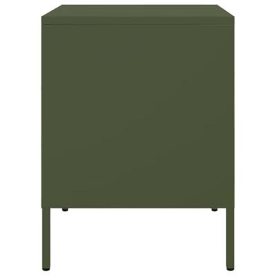 Nachtkastje 36x39x50,5 cm staal olijfgroen