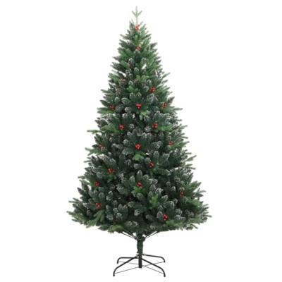 VidaXL Kunstkerstboom met scharnieren en rode bessen 150 cm VidaXL Kunstkerstboom met scharnieren en rode bessen 150 cm