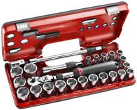 Facom complete koffer 1/2" 6-kant, 25-delig met uitschuifbare ratel met stofdichte scharnierende kop en vergrendeling sxl.171 - SXL.DBOX3PB - thumbnail