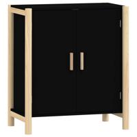Dressoir 62x38x70 cm bewerkt hout zwart - thumbnail