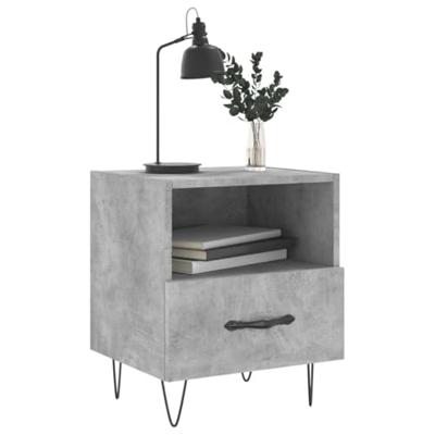 Nachtkastjes 2 st 40x35x47,5 cm bewerkt hout betongrijs