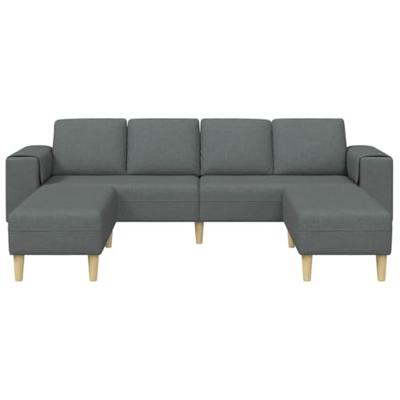 Bankstel 3 pcs Donkergrijs Stof