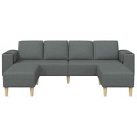 Bankstel 3 pcs Donkergrijs Stof - thumbnail