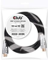 club3D CAC-2312 HDMI-kabel HDMI Aansluitkabel HDMI-A-stekker, HDMI-A-stekker 5.00 m Zwart 4K UHD, Vlambestendig - thumbnail