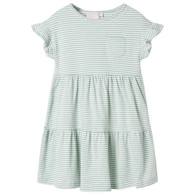 VidaXL Kinderjurk met ruches aan de mouwen 128 mintkleurig
