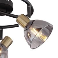 Globo 3-lichts plafondlampJay zwart met goud - 54305-3 - thumbnail