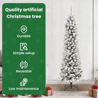 Kunstkerstboom met 300 LED Wit 210 cm PVC en Metaal en Plastic - thumbnail