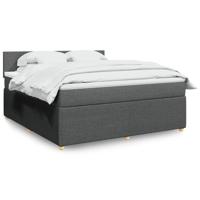 Boxspring met matras stof donkergrijs 180x200 cm - thumbnail