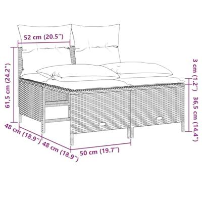 4-delige Loungeset met kussens poly rattan grijs 4-delige Loungeset met kussens poly rattan grijs