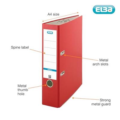 Ordner elba smart a4 80mm pp rood | 10 stuks
