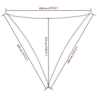 VidaXL Zonnescherm driehoekig 4,5x4,5x4,5 m oxford stof wit