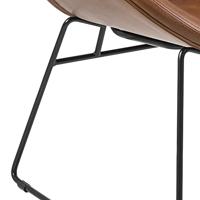 Bendt Fauteuil 'Ida' PU-leder, kleur zwart / cognac - thumbnail