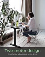 ICY BOX Zit-sta-bureauframe Elektrisch in hoogte verstelbaar Hoogte: 620 tot 1280 mm (b x d) 1047 mm x 300 mm Zwart IB-EW206B-T 60867 - thumbnail