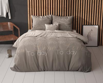 Sleeptime - Elegance Live Today Dekbedovertrek - Katoen - Taupe - 200 x 220 Sleeptime - Elegance Live Today Dekbedovertrek - Katoen - Taupe - 200 x 220
