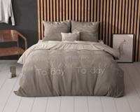 Sleeptime - Elegance Live Today Dekbedovertrek - Katoen - Taupe - 200 x 220 - thumbnail