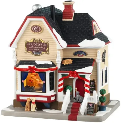 Coco's Cat Grooming Spa 20x22x24 cm Kersthuisje LEMAX - Lemax