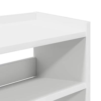 VidaXL Schoenenrek 80x25x100 cm bewerkt hout wit VidaXL Schoenenrek 80x25x100 cm bewerkt hout wit
