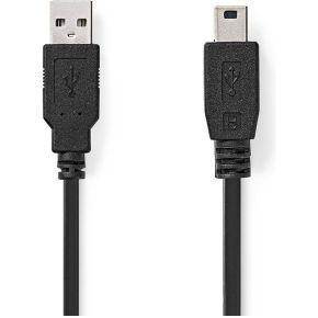 Nedis CCGL60300BK30 Usb-kabel Usb 2.0 Usb-a Male Usb Mini-b 5-pins Male 480 Mbps Vernikkeld 3.00 M Rond Pvc Zwart Label Nedis CCGL60300BK30 Usb-kabel Usb 2.0 Usb-a Male Usb Mini-b 5-pins Male 480 Mbps Vernikkeld 3.00 M Rond Pvc Zwart Label
