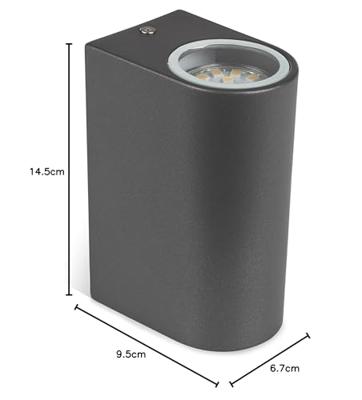 Ranex Ra-5000331 Led Buitenwandlamp van Roestvrijstaal met Twee Lichtpunten