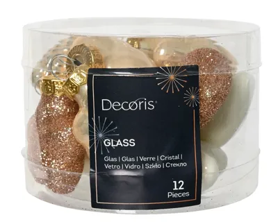 Figuur glas l2b4h4 cm parel ass 12st kerst Decoris - Decoris Figuur glas l2b4h4 cm parel ass 12st kerst Decoris - Decoris