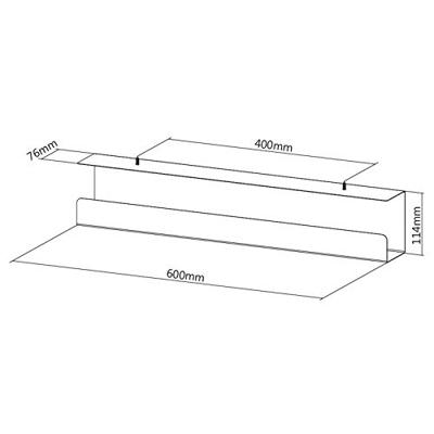 VALUE Kabelgoot voor montage onder de tafel, zwart VALUE Kabelgoot voor montage onder de tafel, zwart