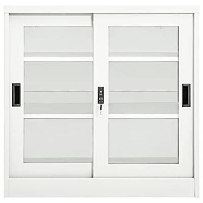 VidaXL Roldeurkast 90x40x90 cm staal wit