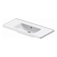 Wastafel Duravit D-Neo Met Overloop Kraanvlak Zonder Kraangat 100.5 cm Hoogglans Wit - thumbnail