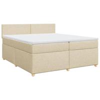 Boxspring met matras stof crèmekleurig 200x200 cm - thumbnail