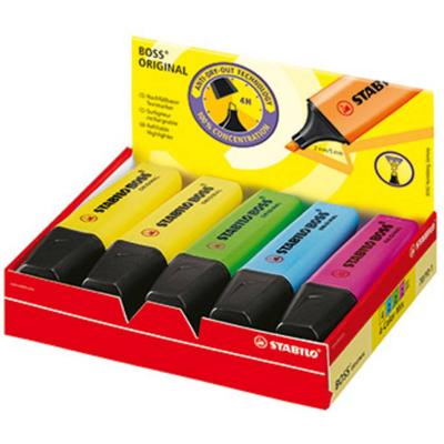 STABILO BOSS ORIGINAL markeerstift, doos van 10 stuks in geassorteerde kleuren