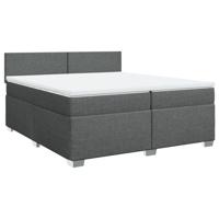 Boxspring met matras stof donkergrijs 200x200 cm - thumbnail