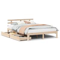 Bedframe met lades massief grenenhout 120x200 cm - thumbnail