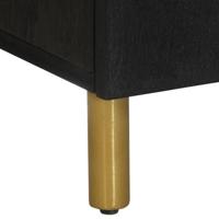 Dressoir 60x33x75 cm bewerkt hout zwart - thumbnail