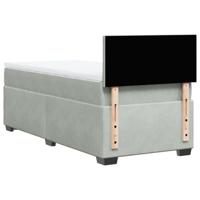 Boxspring met matras fluweel lichtgrijs 100x200 cm - thumbnail